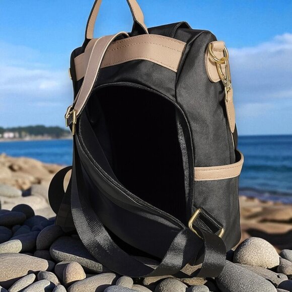 Stylish Black Quilted Waterproof Backpack Versatile & Trendy Adjustable Strap